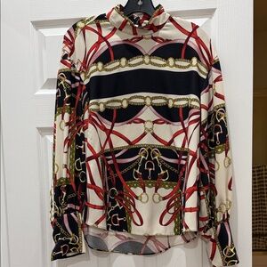 Zara Chic Women's Scarf Patterned Top